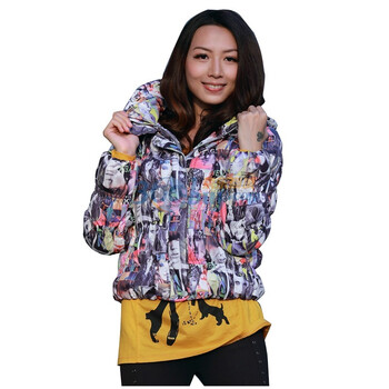 季候风人像保暖可脱卸袖短款棉服2914MA606 杂色MW2 170/XL