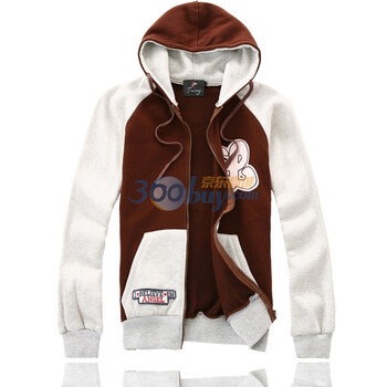 2011秋装新品男装连帽个性简约开衫卫衣休闲外套K705咖啡色XXL
