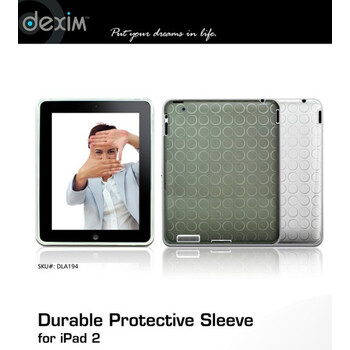 德鑫明 dexim DLA194B 苹果 iPad2圈圈纹 TPU 清水套 超薄 保护套 完美贴合 内附保护膜 透明黑