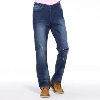 IZOD 秋季新品直脚棉磨破男士牛仔裤 3121916149002 牛仔色 190/96A(36)