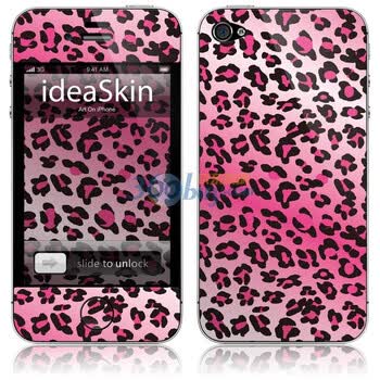 ideaSkin iPhone 4S 粉色魅惑豹纹 手机外壳保护套皮贴膜 CJLA010417