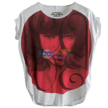 Giordano佐丹奴 T恤 女时尚烫钻涂鸦字母Big Tee 01391054 发白的杏仁色 M