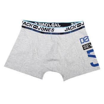 Jack Jones/杰克琼斯 内裤 宽腰头字母装饰平角内裤V(灰)|212192018100 XXL