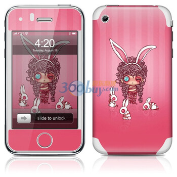 ideaSkin iPhone 3G/3GS 装兔子的女孩 手机外壳保护套皮贴膜 ABRA850537