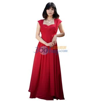 珪瑾guijin优雅淑女款晚礼服宴会服lf1020酒红色 XL