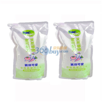 宝贝可爱奶瓶果蔬清洁精补充装600ml（两只装）