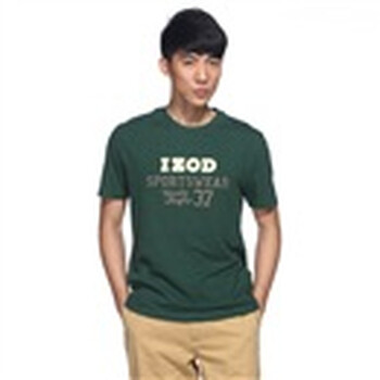 IZOD 2011新品纯棉字母圆领短袖百搭男士T恤 2121914204509丛绿XXL(185/102A)
