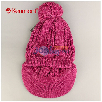 kenmont 带檐后托式毛腈针织手工帽KM-1151 紫色