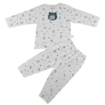 巧尼熊 宝宝服饰 肩开单面料印花纯棉内衣家居服空调服3019 印黄 90码