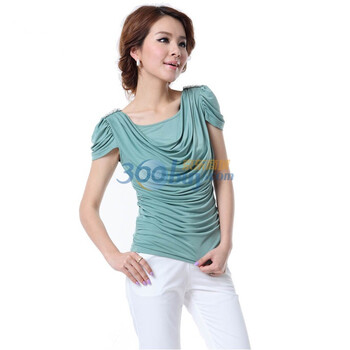 O.SA2012春装新款韩版女装新品大码OL夏装短袖T恤ST22158 黄绿色 XL