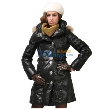 卓欧TOAIOU冬季新品80%白鸭绒毛领带帽羽绒服D108029 黑色 XL