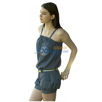 歌莉娅GOELIA裤子吊带牛仔连体短裤104B106B 原价549 