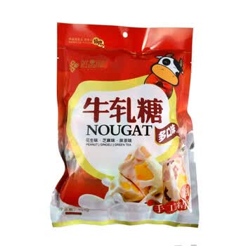鲜品屋 混搭牛轧糖 手工牛轧糖 花生 芝麻 抹茶 袋装454g