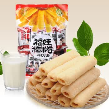 【福娃】粗粮卷心零食 糙米卷 牛奶味380g*3包