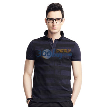 S2CITYLIFE杉杉男装 夏季新品 中国风水墨印花商务休闲POLO#25272197 深蓝色 XL