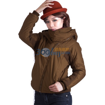 普柔菲 2011 冬季新款爆版时尚大领短款精致棉服外套DM675 深咖色 XL