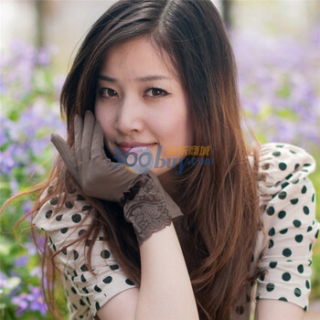 乐为手套夏秋女士短防晒手套L11FD104 褐色