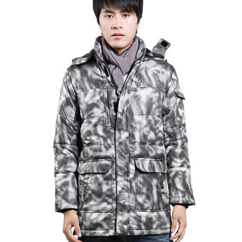 诠渡良品trenduality 2011冬装男士迷彩冲锋长款羽绒服连帽外套#TD195 浅迷彩 XXL