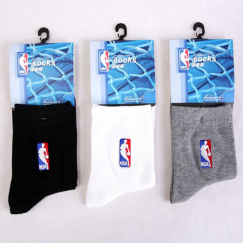 NBA男士商务休闲袜A008杂色三双装 尺码28-30cm 均码