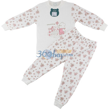 巧尼熊 2012春秋款大童肩开内衣套装 可做家居服 新款 6060 印粉 120码