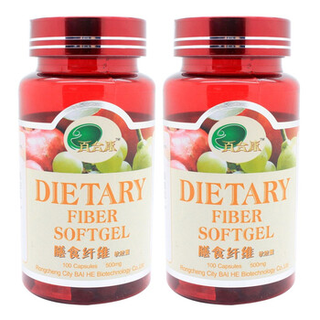 百合康膳食纤维软胶囊500mg*100粒*2瓶
