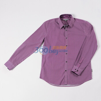 G2000 男式条纹休闲长袖衬衫 16541505 粉色 XL/180/104A