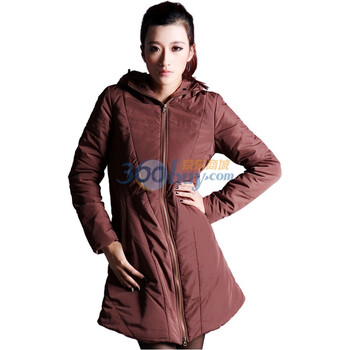 新春新款女装BIOPLAZM2012初春新款外套棉衣棉服女装修身中长款 浅咖 XL