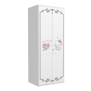 酷漫居 Hello kitty 高档家具 KT大明星 二门衣柜 家具品牌 儿童家具 爱洛粉红 二门衣柜