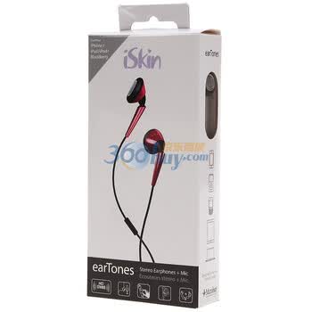 iSkin eartones 线控加麦炫彩耳机 红色
