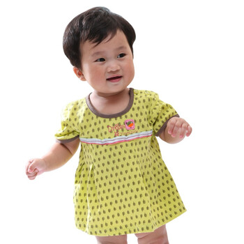 婴之谷2011童装婴儿服装短袖女童t恤夏装T4638 浅绿色 36个月