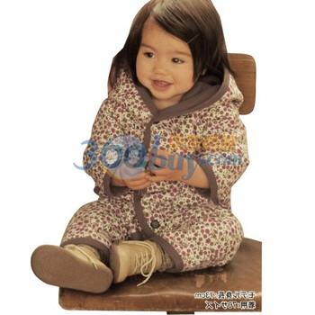 叶子宝宝GREEN BABY 宝宝服装 格子棉爬服 加厚棉哈衣 宝宝外出服 婴儿连体衣 适合1岁以下宝宝穿 碎花 100