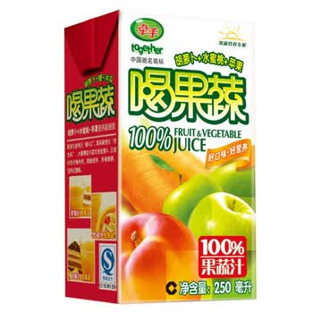 牵手 100%喝果蔬 250ML*24盒 胡萝卜+水蜜桃+苹果 （限北京地区购买）