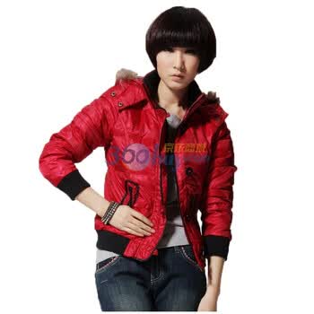 唐狮Tonlion女装帽镶边羽绒服110421072004 红色 L