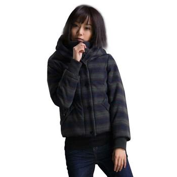 圣迪奥sdeer冬活泼感带帽棉服短外套午夜蓝1482395 午夜蓝 L