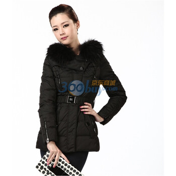 2011新款 冰洁羽绒服 女式经典时尚中款 BG11134 黑色 185/104A(XXXL)