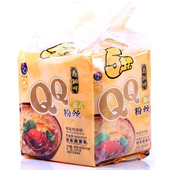 香港名牌 寿桃牌QQ粉丝鲍鱼味五连包 袋装 3袋x350g（5小包*70g）