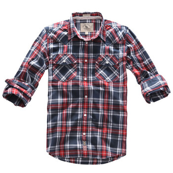 七匹狼SWJEANS休闲长袖衬衫171150502051 酒红色 XXL