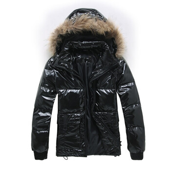 Magicpower2012秋冬新款时尚涂层亮面男士羽绒服外套MBW10104 黑色 XL