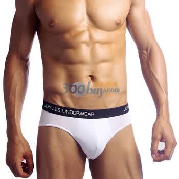 佳衣库JOYCLS 60s美国supima棉 黑底白字腰头提字 高弹性透气 男士三角裤 MS11-1 5色 漂白色 XL