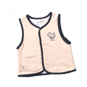 婴之谷2011秋冬新品 动画世界双面穿马夹 4825 卡其色 90码