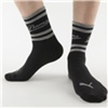 PUMA 彪马 男士提花 精梳棉 商务休闲 短款袜子 黑色 25-27cm