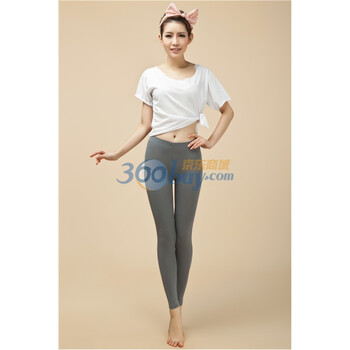 爱帝女士莱卡棉高弹显瘦纯色打底裤6116101111 深灰 XL