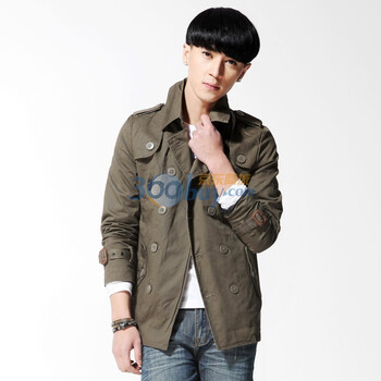 唐狮Tonlion男中长款风衣110311054101 军绿色 XXL