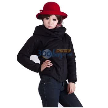 普柔菲 2011 冬季新款爆版时尚大领短款精致棉服外套DM675 黑 XL