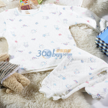 【小富兰克】婴儿服装 春季儿童保暖内衣套装 加厚宝宝内衣5033 可爱黄 73