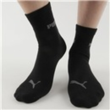 PUMA 彪马 男士提花休闲 短款 精梳棉袜子 黑色 25-27cm