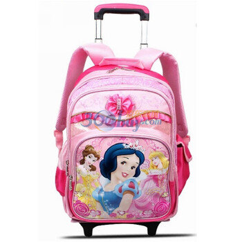 迪士尼DISNEY 白雪公主小学生拉杆书包 儿童拉杆书包 可拆式拉杆背包D0123 粉色