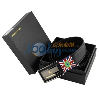 POLOMEISDO英国保罗2011新款烫金装饰男士休闲平滑扣皮带PF-35119A 黑色 均码