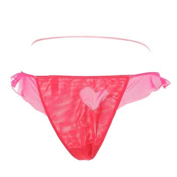 维多利亚的秘密 Victoria's Secret 红色恋人爱心底裤 玫红 均码(M/L)