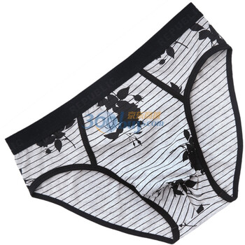 棉花共和国 Cotton RepubLic 条纹玫瑰 男式棉质三角内裤 01111020 浅灰色 XXL